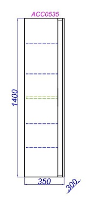 Шкаф пенал Aqwella Accent 35 см дуб золотой ACC0535DZ