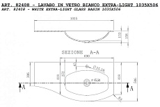 Тумба с раковиной Cezares Vague 104 см Grigio lucido