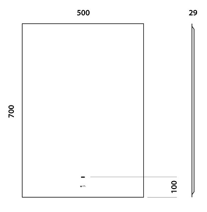 Зеркало Owl 1975 Line V 50x70 см с LED подсветкой, OWLM200900