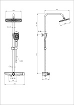 Душевая стойка Wonzon&Woghand ThermoKlick WW-B3098-A-MB термостат, черный матовый