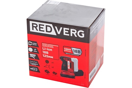Аккумуляторная эксцентриковая плоско-шлифовальная машина Redverg rd-os18/u без акк., без з/у 6684299
