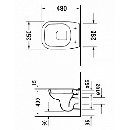 Подвесной унитаз Duravit D-Code 22110900002