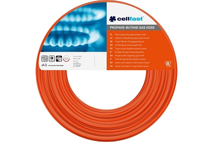 Шланг (3 м; 9х3 мм) для газа пропан-бутан Cellfast 20-004