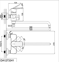 Смеситель для ванны D&K Rhein Reisling DA1273341