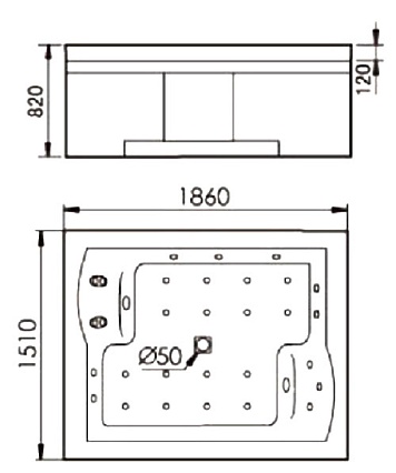 Акриловая ванна Gemy G9052 II O L 186x151 см