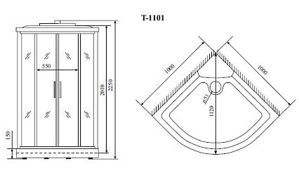 Душевая кабина Timo Standart T-1101 100x100