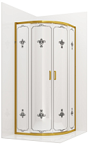 Душевой уголок Ambassador Royal 90x90 18015306 матовый с рисунком, золото