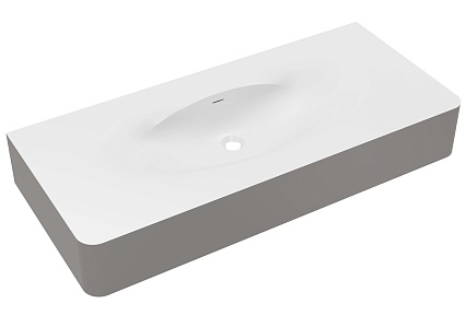 Раковина Vincea Caprise VCB-4CA120MWLG 120 см, Corian, белый матовый/светло-серый матовый
