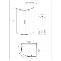 Душевой уголок Grossman Cosmo GR-2110R 110x90 асимметричный, правый