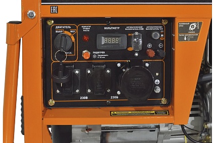 Генератор Carver PPG- 7000DE дизель LT-186FA, 5,0/5,5кВт, 220В, бак12.5л, э/старт, колеса, медь 01.020.00023