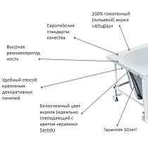 Акриловая ванна Santek Касабланка XL 170x80 1.WH30.2.441