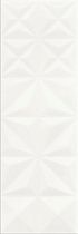Керамическая плитка Meissen Pret a Porter White Magic Squares Structure 25х75 см, WHM-WTU051