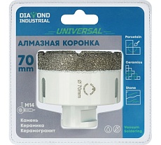 Коронка алмазная по керамограниту 70 мм, M14 на УШМ Diamond Industrial DIDKVP70M14