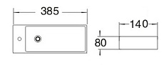 Раковина CeramaLux N 9048FR 38 см правая