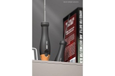 Шлицевая отвёртка Deli &quot;Home Series Gray&quot; HT1103C SL3x75мм (Cr-V, Soft Touch рукоять, эксклюзивный дизайн, подарочная упаковка) 130296