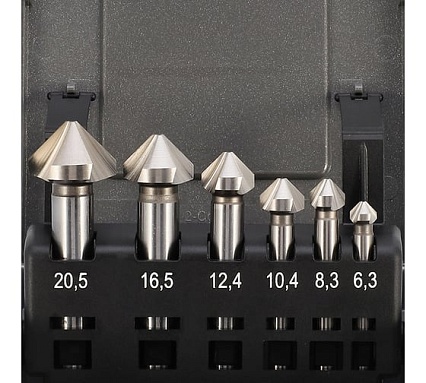 Набор зенковок H-Tools 90гр. 6.3-20.5мм DIN335C 3z HSSE-Co5 6шт 102152EHT