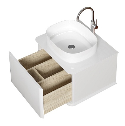Мебель для ванной Creto Stella 60 см белый глянец