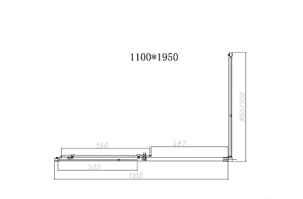 Душевой уголок Vincea Слим-Н (Slim-N) VSR-4SN8011CGGM 110x80 вороненая сталь, стекло тонированное