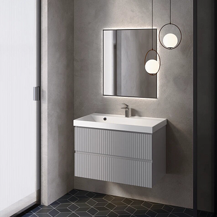 Тумба с раковиной AQUAme S1 80 см серый