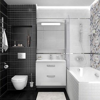 Декор Laparet Alabama мозаичный серый 20х60 см, MM60060