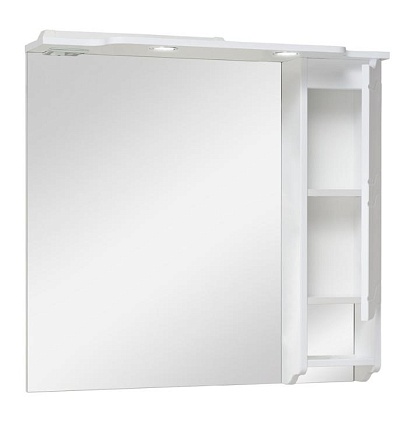 Зеркальный шкаф Руно Стиль 85 см R белый