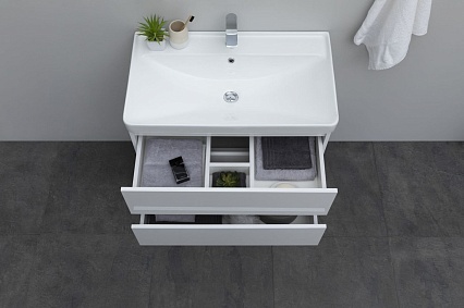 Мебель для ванной Aquanet Вега 80 см белый глянец