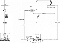 Душевая стойка Jacob Delafon Aleo E97825RU-4-CP