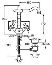 Смеситель для раковины Roca Florentina 5072119A0