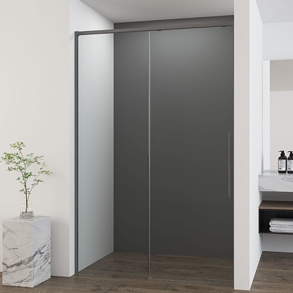Душевая дверь Vincea Ultima VDS-7UL120CLGM 120x200 вороненая сталь, прозрачная