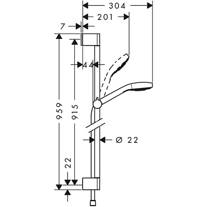 Душевой гарнитур Hansgrohe Croma Select 26572400