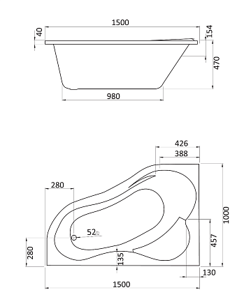 Фронтальная панель Santek Ибица 150x100 L