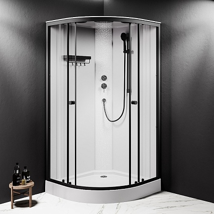 Душевая кабина Am.Pm X-Joy W94C-401-100BT 100x100 см прозрачная, черный матовый