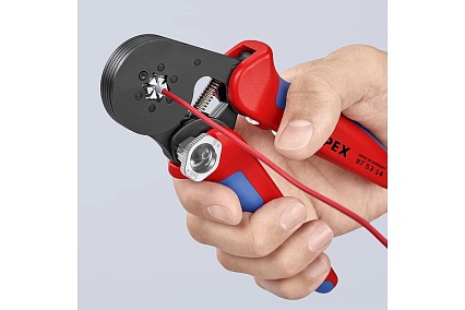 Пресс-клещи 6-гранные, обжимные Knipex KN-975314SB гильзы контакт. 0.08-10 мм², 2-е конц. гильзы 2x4мм²