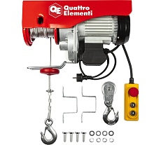 Электрическая таль Quattro Elementi TL-1000 1600 Вт, 500/1000 кг, трос 12 м, блок полиспаст в компл. 793-701
