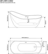 Акриловая ванна Grossman Style GR-2301 180x80