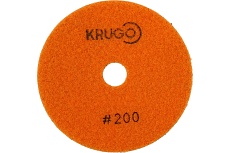 Алмазный гибкий шлифовальный круг (черепашка), 100 мм, Р200, сухой KRUGO PPD040200