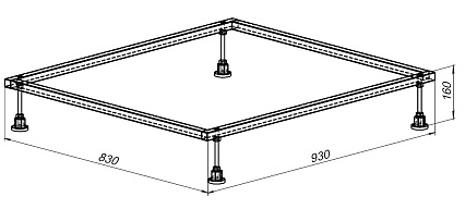 Каркас для поддона Allen Brau 8.00002.2 100x90