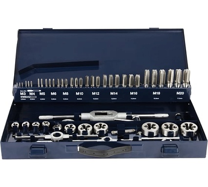 Набор метчиков и плашек Debever Machining Solutions М3-М20, HSS, 55 предметов DB-2055