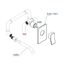 Смеситель для раковины WasserKRAFT Exter A16573 светлая бронза