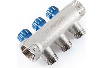 Коллектор с регулировочными вентилями PROFACTOR в/н 1" х 3 вых 1/2"нар PF MV 269.3