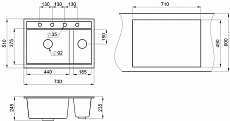 Кухонная мойка Granula Kitchen Space KS-7302 73 см шварц