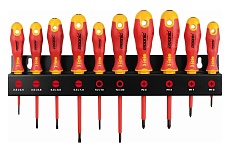 Набор диэлектрических отверток Felo Ergonic SL/PZ/PH/Tx на стальной стойке, 10 шт 41491093