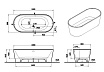 Акриловая ванна Vitra Geo 180x80 см, 65380006000