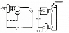 Смеситель для ванны Jacob Delafon Purist E14589-4A-CP