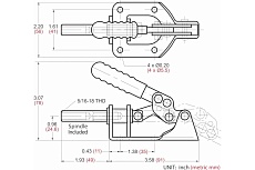 Шатунный зажим с прямым ходом, усилие 136кг, ход 32мм WOODWORK GH-302-FM