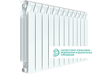 Биметаллический радиатор Rifar MONOLIT 500 12 секций, боковое подключение RQLAGK1B4UUG80