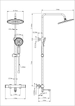Душевая стойка Wonzon&Woghand WW-B3069-BG термостат, брашированное золото