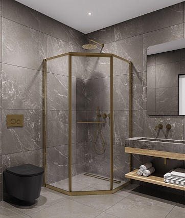 Душевой уголок Timo TTSS-100/17C-8L 100x100 левый, прозрачный, матовое золото