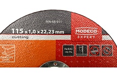Диск для резки нержавеющей стали 115x1.0x22.23 мм, плоский MODECO MN-68-911