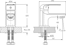 Смеситель для раковины Rush Fiji FI1835-11